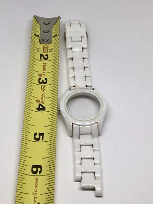 Michael Kors Ceramic Watch Bracelet Case Links Parts Band 18mm White A617 - Image 1 of 4