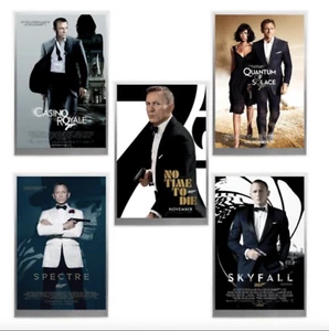 CGC 9,9 FR 5 CARTELES DE PELÍCULAS JUEGO DE LÁMINAS DE PLATA 2020 JAMES BOND 007 5g 1000 - Imagen 1 de 12