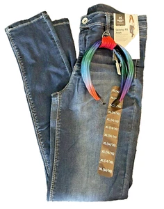 Girls Skinny Fit Jean Size XL 14/16 Denim & Multi Colors Headband 26W X 26L - Picture 1 of 5
