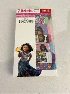 Disney Encanto Girl's Briefs Size 4 (7 Briefs per Pack) NEW Girls Underwear - Picture 1 of 2