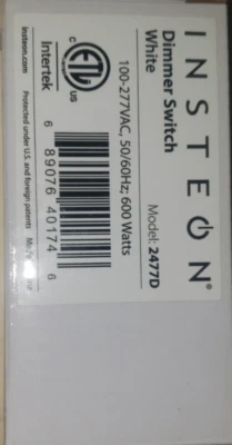 INSTEON Model 2477D Dimmer (White) 15amps With Quick Guide NIB (SCE 30y28) - Image 1 of 4