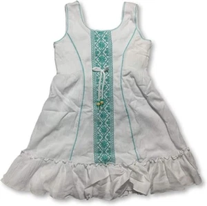 Jona Michelle Girl's Dress White Guaze/Teal Size 8 - Picture 1 of 1