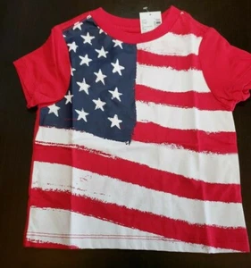UNISEX INFANT TCP RED WHITE AND BLUE FLAG TEE SHIRT SIZE 9-12 MONTHS NWT USA 4TH - Picture 1 of 12