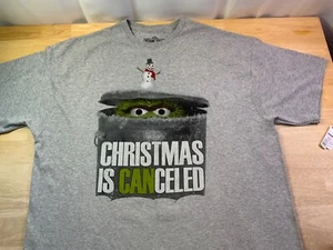 New Men's Sesame Street HolidayTee Sz 2X says Christmas is Canceled with Oscar* - Picture 1 of 4