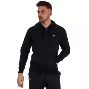 Chaqueta con capucha Under Armour Rival polar con cremallera para hombre en negro - Imagen 1 de 6