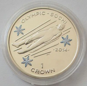 Isola di Man 1 Crown 2013 Olympia Sochi slittino da corsa argento - Foto 1 di 2