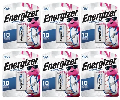 6~Energizer Advanced Ultimate Lithium 9 V 750 Ah Battery 10 Year Shelf Life 1 pk - Image 1 of 2