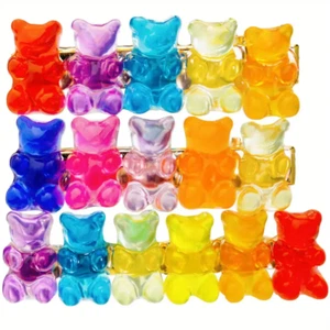 NWT Large Lot of Safari Print Hair Scrunchies & Gummy Bear Hair Clips - Picture 1 of 20