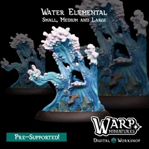 Water Elementals(x3)Small, Medium and Large/Dungeons and Dragons/Warp Miniatures - Picture 1 of 2