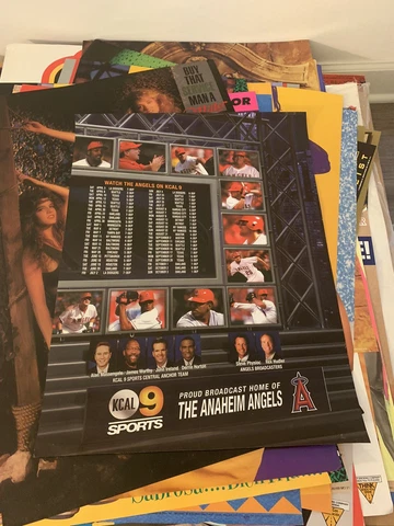 Vintage Poster 18”x24” Anaheim Los Angeles Angels MLB TV 2004 KCAL 9 Sports Cover