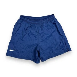Vtg 90s White Tag Nike Lined Nylon Shorts Swoosh Youth XL Fits Men S Navy Baggie - Picture 1 of 9
