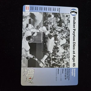 Walter Payton Dies at age 45 Football Grolier Story of America History Card 2000 - Picture 1 of 2