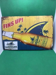Landshark-"Fins Up!" -Metal Sign for Bar/Man Cave/Garage/Game Room - Picture 1 of 2