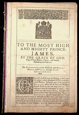 1611 King James Bible Leaf ~Prelim leaves~  5th issue 1639/40 - Image 1 of 4