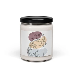 Personalized Turn Art Photo to Line Art, Couple or Family Gift Scent Soy Candle - Picture 1 of 6