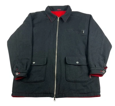 Vintage 90’s Marlboro Reversible Red & Black Wool Barn Jacket Men’s Size Medium - Image 1 of 4