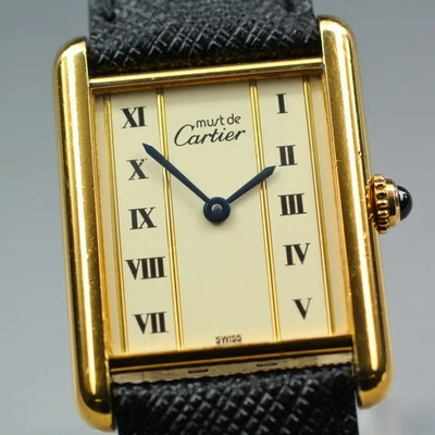 Vintage Exc+5 Cartier must de Tank 590005 Women's Quartz Watch 23mm Roman 1623 - Image 1 of 4