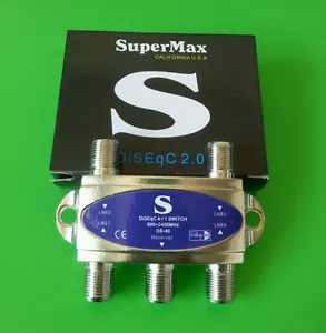 Interruptor SuperMax 4x1 DiSEqC 2.0 (900-2400 MHz) - Vendedor de EE. UU. - Imagen 1 de 1