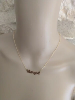 Collier Ras Le Coup Prénom Voir Liste Doré Or Fin - Photo 1/4