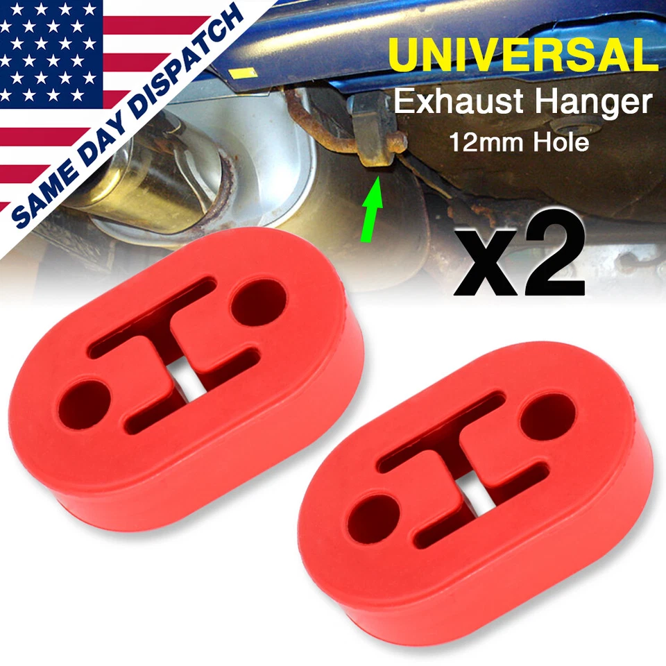 2x 2 Holes Heavy Duty Upgraded Exhaust Hanger Support Bracket Rubber Mounting - Image 1 of 4