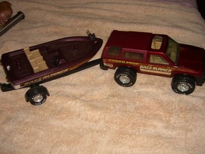 toy truck and boat trailer set