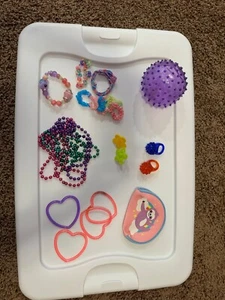 Jewelry and Toy ball. This Jewelry set has, braclets, neckleces, rings, other. - Picture 1 of 2
