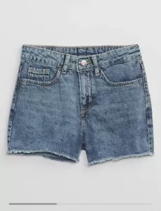 NWT Gap Girls High Rise Denim Shorts w/ Washwell Size 10 Year Adjustable Waist - Picture 1 of 3