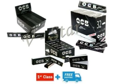 OCB PREMIUM BLACK ROLLING PAPERS + FILTERS / PERFORATED TIPS (5/10/20) BOOKLETS - Image 1 of 4