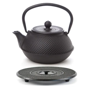 AVANTI Large Cast Iron Tea Pot 600ml Fine Hobnail Black BONUS TRIVET! - Picture 1 of 9