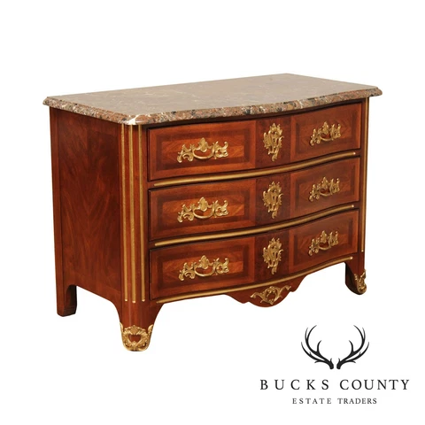 E J Victor French Louis XV Style Marble Top Commode Chest Cover