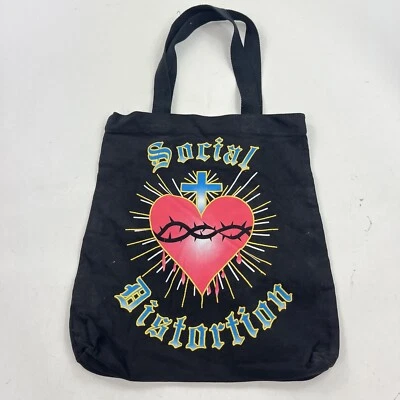 Social Distortion Embroidered Sacred Heart Canvas Tote Bag Punk Rock Band - Image 1 of 4