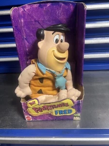 RARE VINTAGE 1993 FLINTSTONES FRED PLUSH SOFT DOLL VINYL HEAD MATTEL - Picture 1 of 3