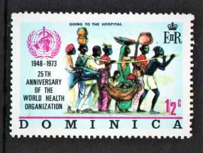 MNH 1/2c " W.H.O. - Examination " Dominica 1973 - Image 1 of 2