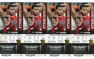 Chicago Bulls Panel of 4 Full Game Tickets vs Clippers 12-18-2010 Rose NMNT - Bild 1 von 2