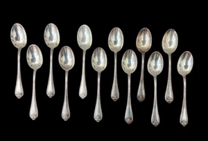 Antique French Set of 12 Sterling Silver Mocha Spoons Louis XVI Henin & Cie 19th - Picture 1 of 9