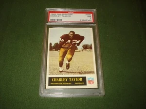 1965 PHILADELPHIA CHARLEY TAYLOR FOOTBALL CARD PSA 7.0, WASH, #195 ROOKIE, NICE! - Picture 1 of 5
