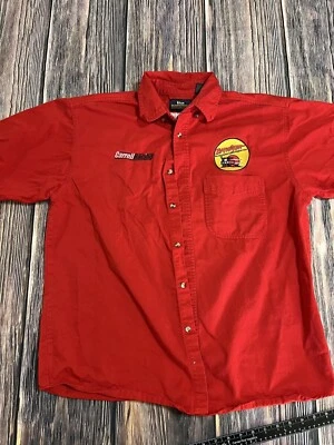 Vintage Bobby Hamilton Racing Team Button Shirt Pit Crew Baywatch Carroll Large - Image 1 of 4