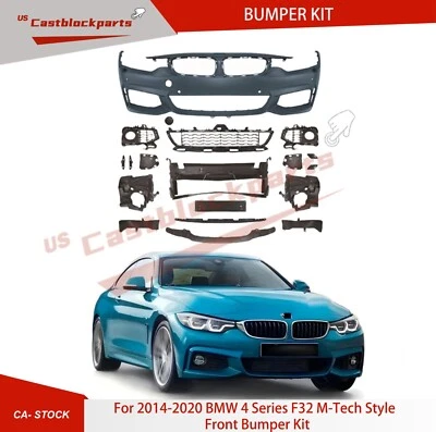 Conjunto de kit de parachoques delantero estilo M Tech para BMW Serie 4 F32 F33 F36 2014-2020 Foto 1 de 4