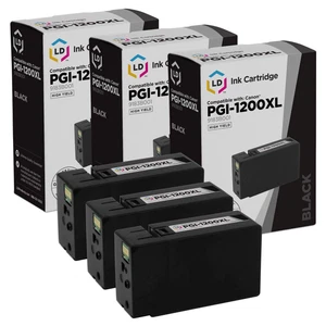 LD 9183B001 PGI-1200XL Black Ink Cartridge 3 Pack for Canon MB2320 MB2020 MB2120 - Picture 1 of 9