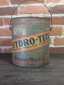 Vintage Montgomery Ward HydroTite wasserdichte Verbindung eine Gallone Werbung Dose - Bild 1 von 11
