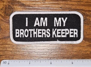 I Am My Brothers Keeper Black & White Decorative Craft Patch - Picture 1 of 1