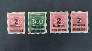 1923 Weimar Republic (Germany) stamp selection - 2 Millionen Overprint 