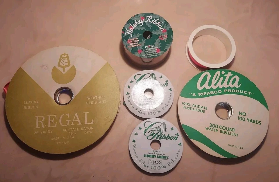 Lot Vtg Velvet & Other Type Craft Florist Gift Ribbon 1/4" to 1  1/2" Wide  - Image 1 of 4