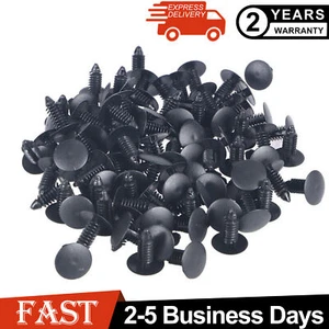 100X 8mm Bumper Clips Auto Car Hole Plastic Rivets Fastener Fender Push Pin NEW - Picture 1 of 5