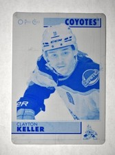 2022-23 UD O-Pee-Chee OPC Retro Printing Plate Cyan #26 Clayton Keller 1/1