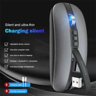 USB 2.4G Bluetooth-Compatible Dual Mode Wireless Mouse Laptop Computer Mice New - Image 1 of 4