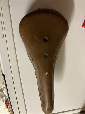 Selle Cuir Vélo Ancienne Velay Cuir  - Photo 1/4