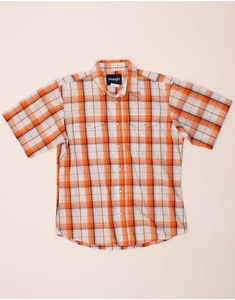 WRANGLER Boys Short Sleeve Shirt 14-15 Years XL Orange Check Cotton FO09 - Picture 1 of 4