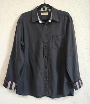 Burberry London England Men’s Long Sleeve Shirt – Navy Blue – Size (XL) - Image 1 of 4