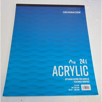 Acrylic Paper Textured Surface Durable Heavyweight Draw Painting 24 Sheet 11x14 - Image 1 of 4
